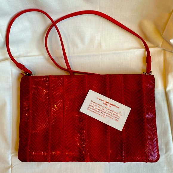 Vintage Clemente Red Snakeskin Purse - Picture 3 of 4